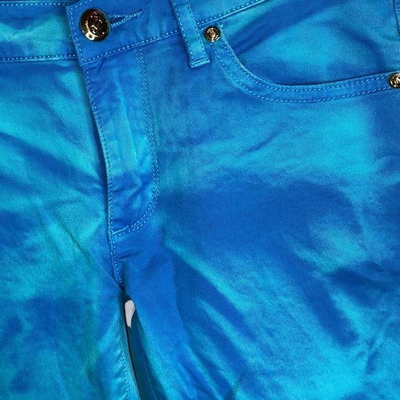 Juicy Couture size 25 two tone blue tie dye type design jeans - Picture 6 of 9